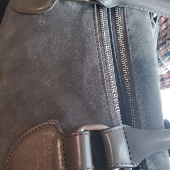 Audrey Brooke Suede Leather Bag Purse - Picture 12 of 16